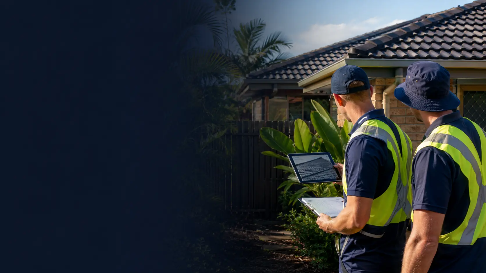 Representative Brisbane roofing team preparing a roof assessment